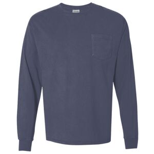 Unisex Garment-Dyed Long Sleeve T-Shirt With a Pocket Thumbnail