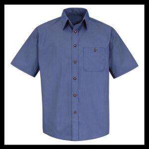 Men's Tall Mini-Plaid Uniform Short Sleeve Shirt Thumbnail